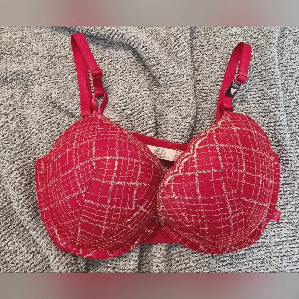 Victoria's Secret Red and Gold Push-Up Bra
